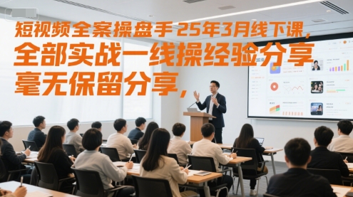 短视频全案操盘手25年3月线下课，全部实战一线操盘手经验分享，毫无保留分享，全是干货-乐码云集