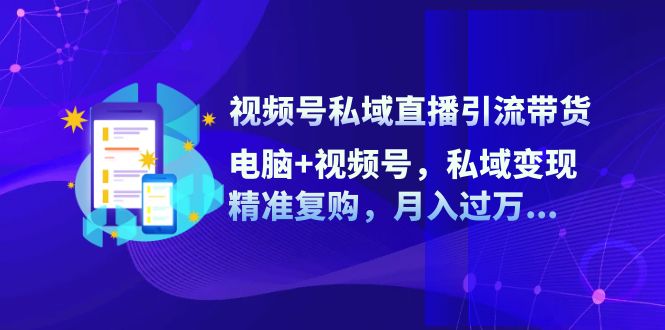 视频号私域直播引流带货：电脑+视频号，私域变现，精准复购，月入过万…-乐码云集