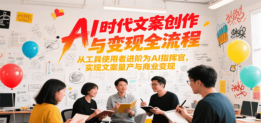 AI时代文案创作与变现全流程,从工具使用者进阶为AI指挥官,实现文案量产与商业变现-乐码云集