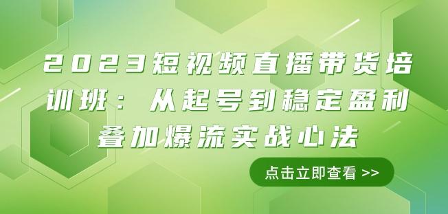 2023短视频直播带货培训班：从起号到稳定盈利叠加爆流实战心法（11节课）-乐码云集