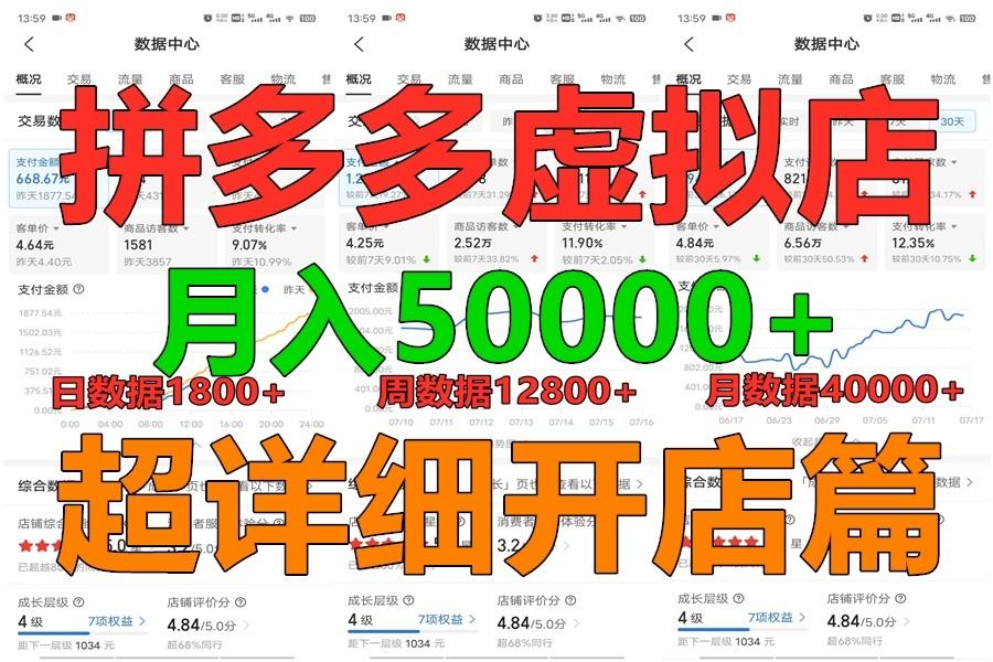 拼多多虚拟电商训练营月入40000+你也行，暴利稳定长久，副业首选-乐码云集