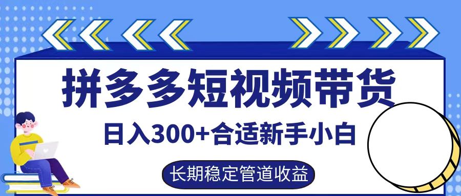 拼多多短视频带货日入300+，实操账户展示看就能学会-乐码云集