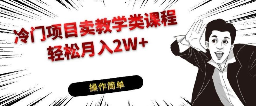 冷门项目卖教学类课程，轻松月入2W+-乐码云集