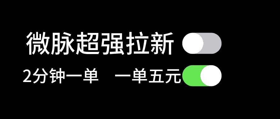 微脉超强拉新， 两分钟1单， 一单利润5块，适合小白-乐码云集