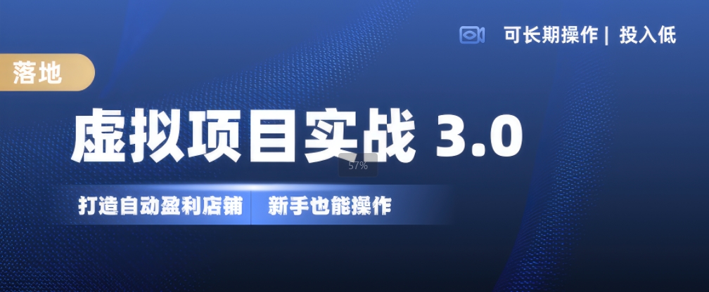虚拟项目实战3.0，打造自动盈利店铺，可长期操作投入低，新手也能操作-乐码云集