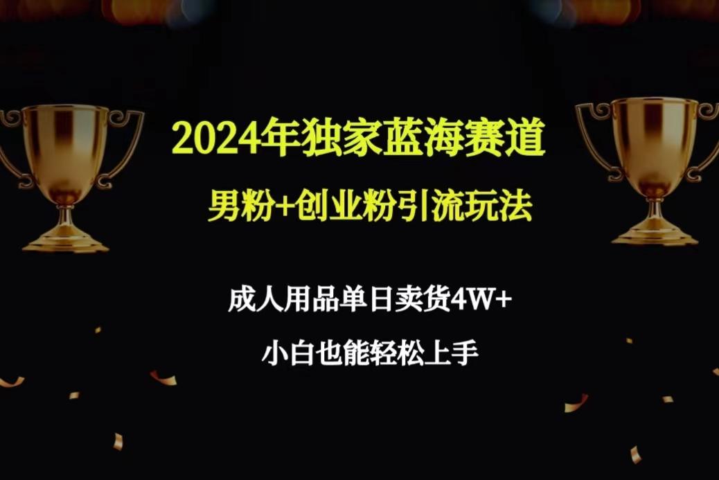 2024年独家蓝海赛道男粉+创业粉引流玩法，成人用品单日卖货4W+保姆教程-乐码云集