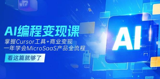 AI编程变现课:掌握Cursor工具+商业变现,一年学会MicroSaaS产品全流程-乐码云集