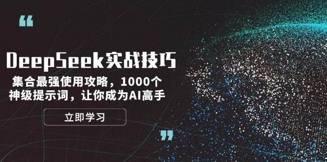 DeepSeek实战技巧:集合最强使用攻略,1000个神级提示词,让你成为AI高手-乐码云集