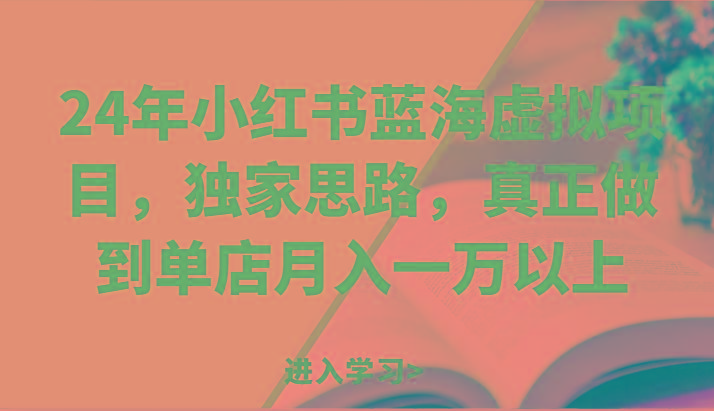 24年小红书蓝海虚拟项目，独家思路，真正做到单店月入一万以上。-乐码云集
