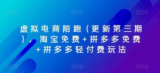 虚拟电商陪跑(更新第三期)，淘宝免费+拼多多免费+拼多多轻付费玩法-乐码云集
