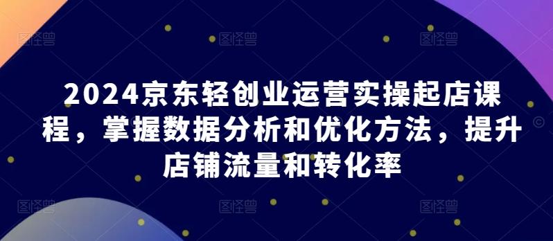 2024京东轻创业运营实操起店课程，掌握数据分析和优化方法，提升店铺流量和转化率-乐码云集