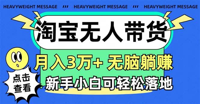 淘宝无人带货3.0高收益玩法，月入3万+，无脑躺赚，新手小白可落地实操-乐码云集
