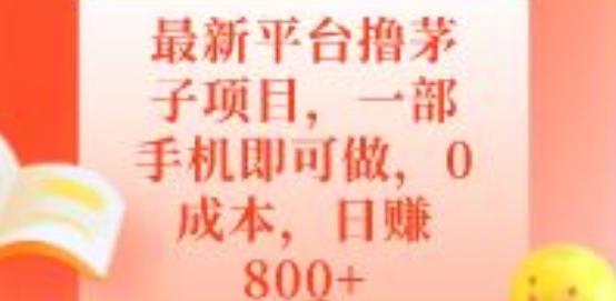 最新平台撸茅子项目，一部手机即可做，0成本，日赚800+-乐码云集