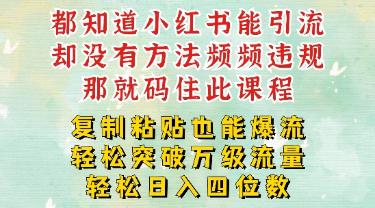 小红书靠复制粘贴一周突破万级流量池干货，以减肥为例，每天稳定引流变现四位数【揭秘】-乐码云集