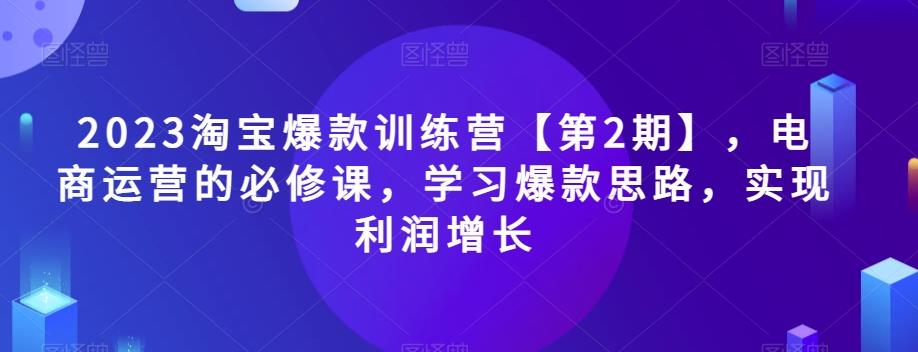 2023淘宝爆款训练营【第2期】，电商运营的必修课，学习爆款思路，实现利润增长-乐码云集