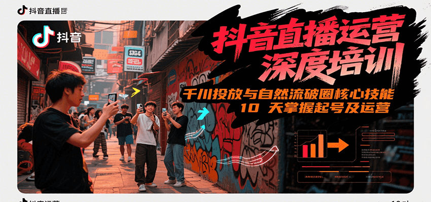 抖音直播运营深度培训,千川投放与自然流核心技能,10天掌握起号及运营(6-7月新课)-乐码云集