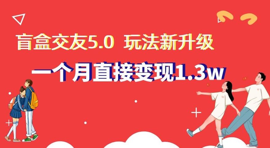 盲盒交友5.0，玩法全新升级，一个月直接变现1.3W，新手小白轻松上手【揭秘】-乐码云集
