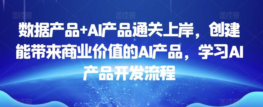 数据产品+AI产品通关上岸，创建能带来商业价值的AI产品，学习AI产品开发流程-乐码云集