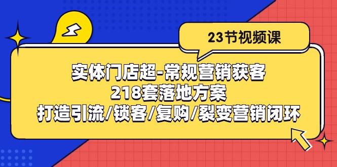 实体门店超-常规营销获客：218套落地方案/打造引流/锁客/复购/裂变营销-乐码云集