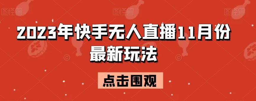 2023年快手无人直播11月份最新玩法-乐码云集